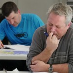 Students studying hard